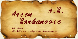 Arsen Markanović vizit kartica